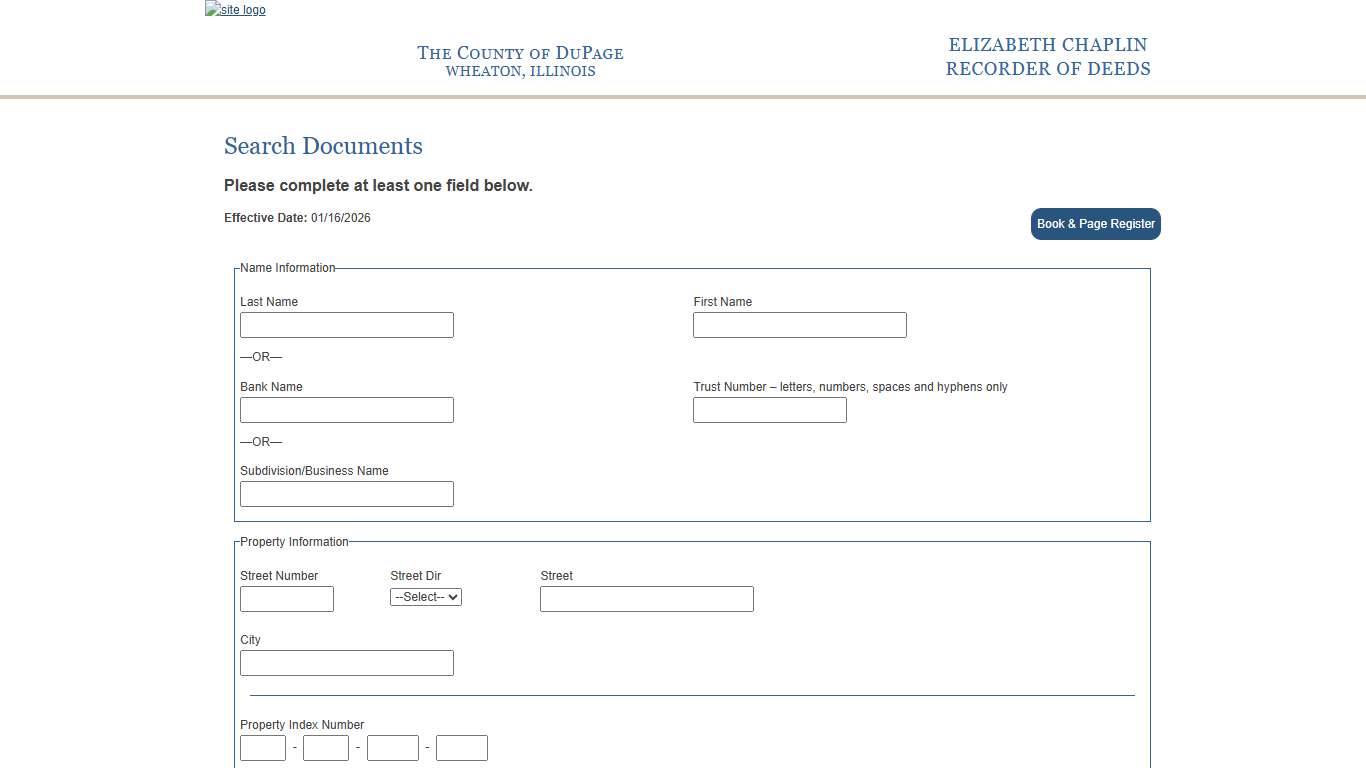 DuPage Recorder Search