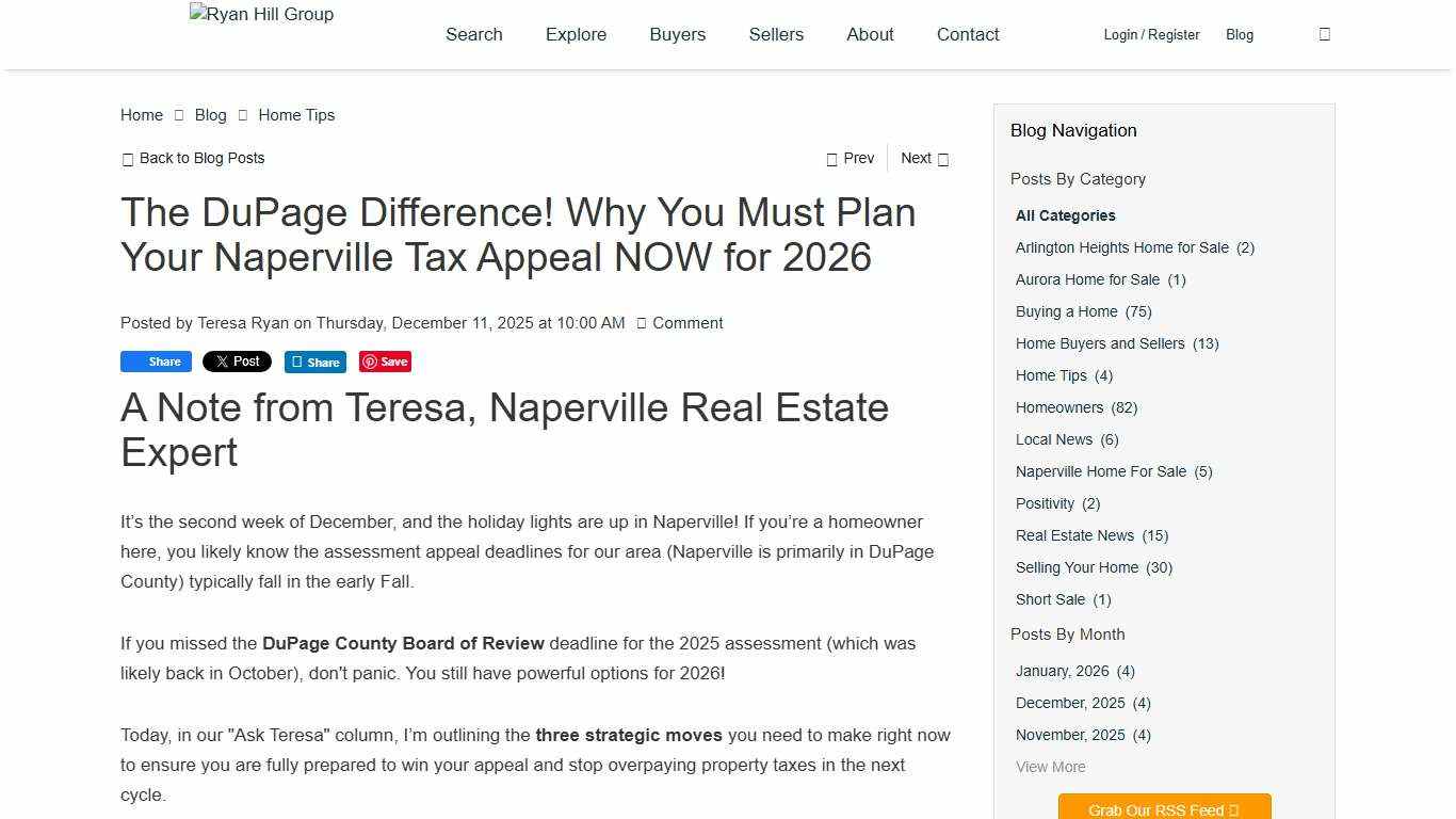 The DuPage Difference! Why You Must Plan Your Naperville Tax Appeal NOW for 2026