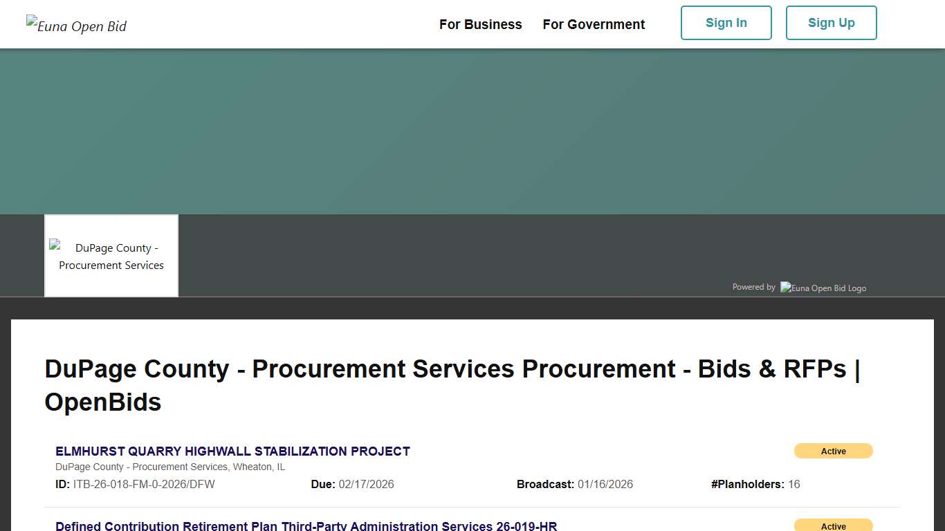 DuPage County - Procurement Services Procurement - Bids & RFPs DemandStar
