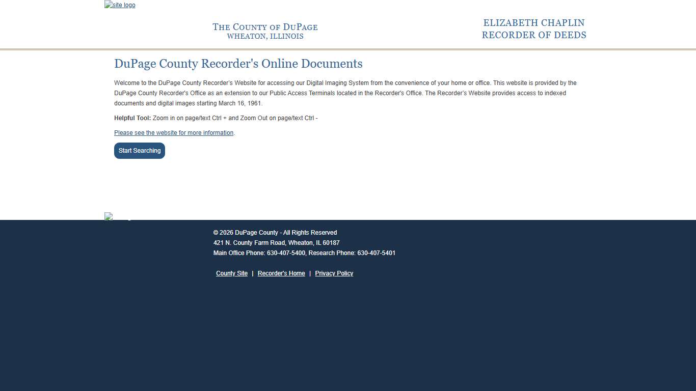 DuPage Recorder Online Docs